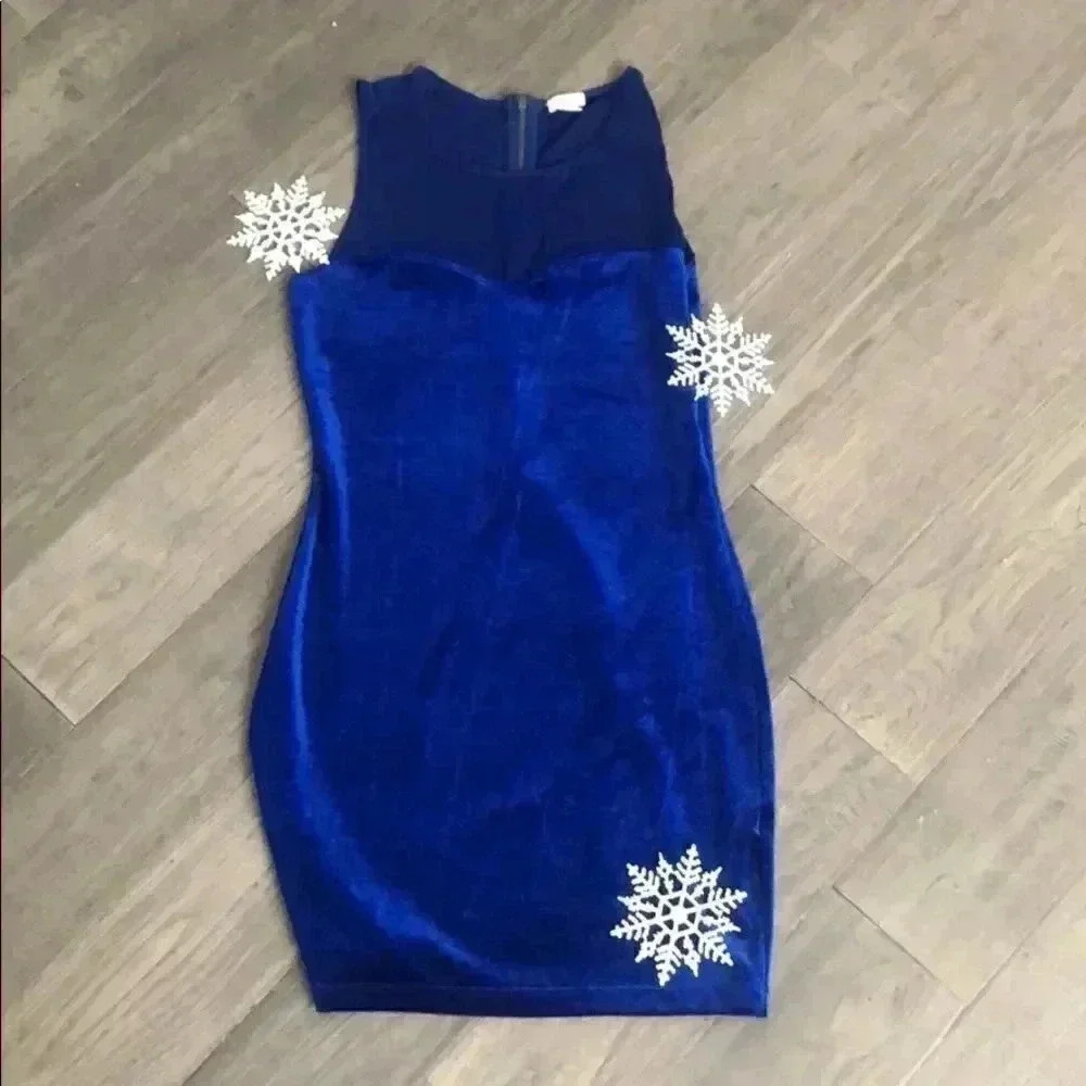 Garage | Royal Blue Velvet Mini Dress Size Small